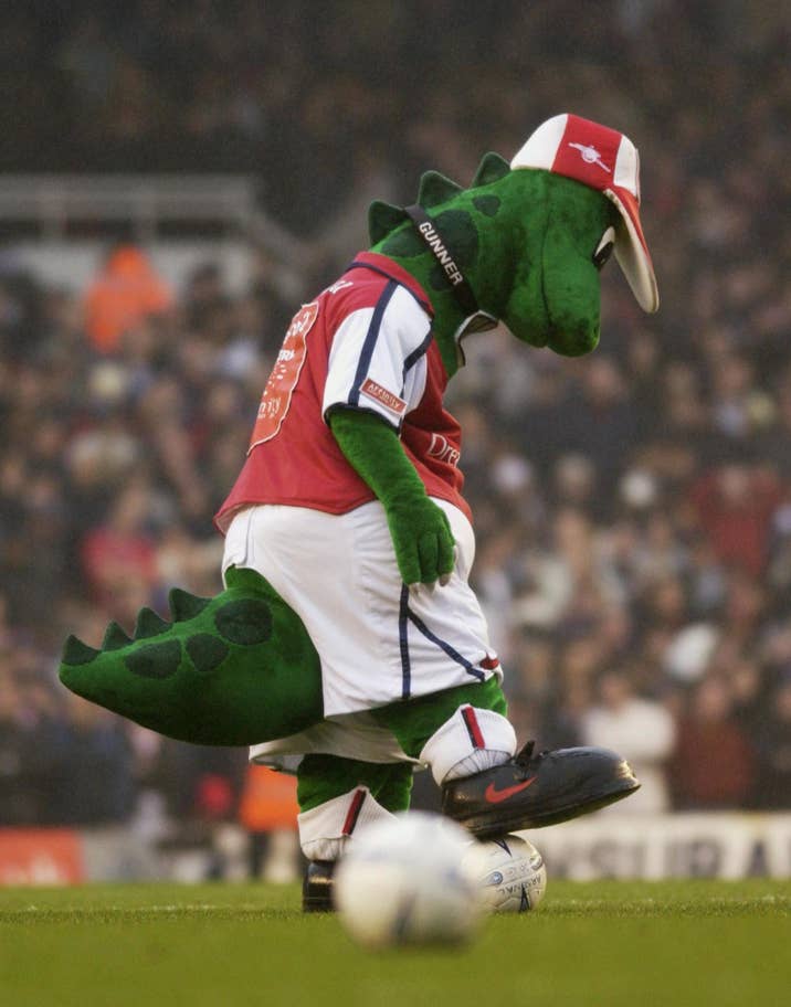 Arsenal mascot Gunnersaurus