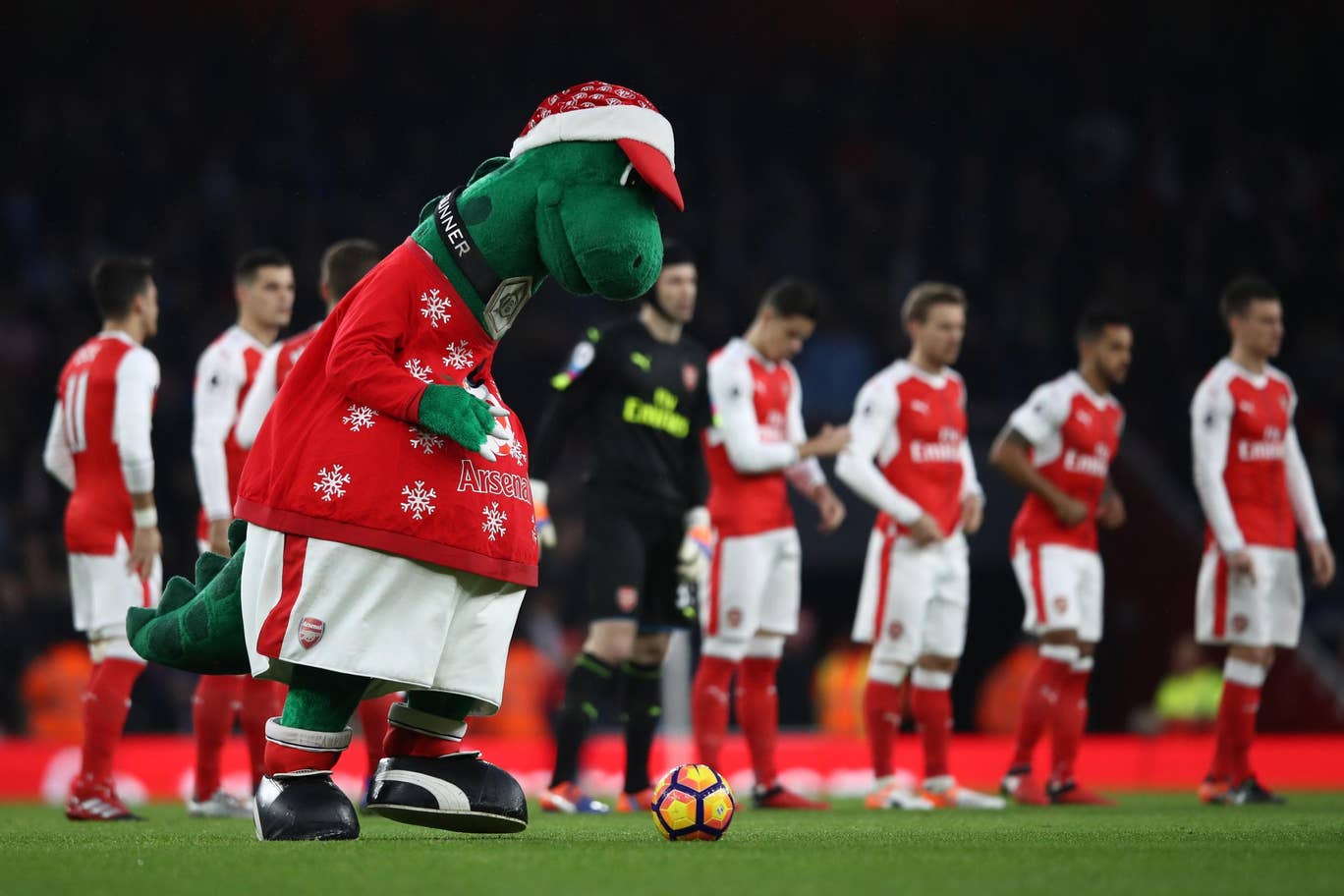 Arsenal mascot Gunnersaurus