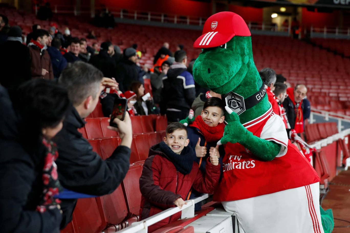 Arsenal mascot Gunnersaurus